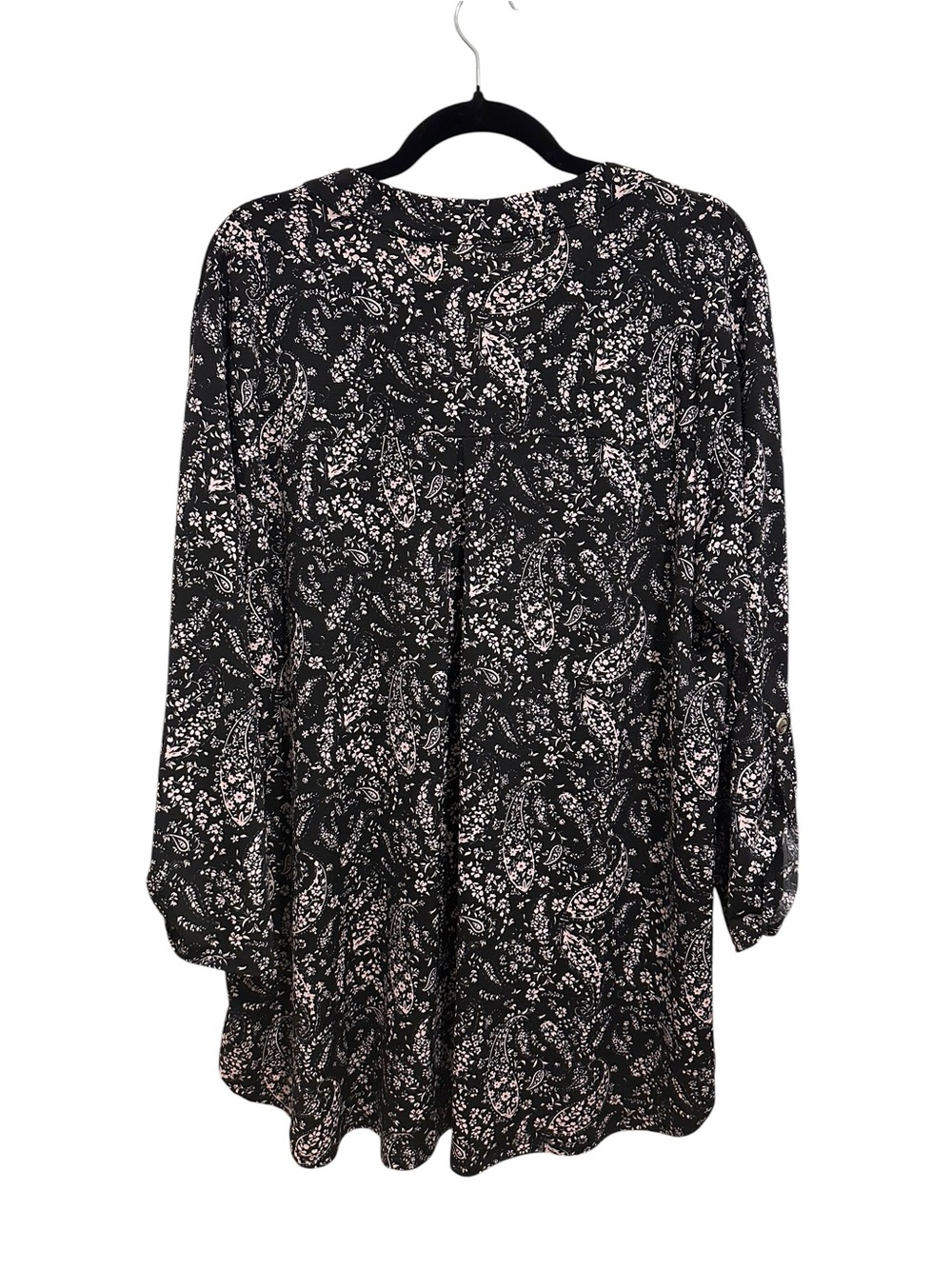 Dear Scarlett Paisley Print V-Neck Sleep Tunic - Black - Picture 3 of 5